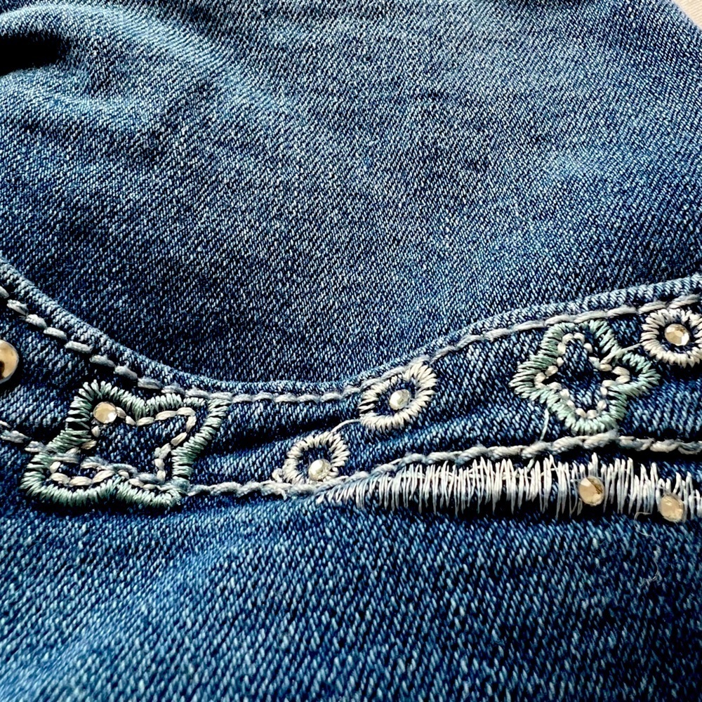 EARL JEANS denim shorts embellished pockets size 24W - Picture 3 of 6